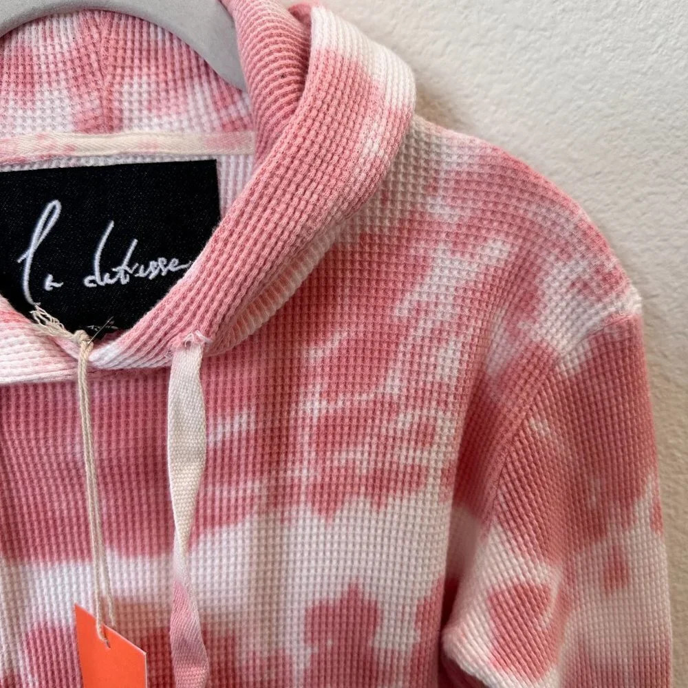 La Detresse Tie Dye Thermal Hoodie Top - NWT - Size XS - Made in Los Angeles - Picture 3 of 9